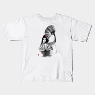 Geisha Fan Dance Kids T-Shirt